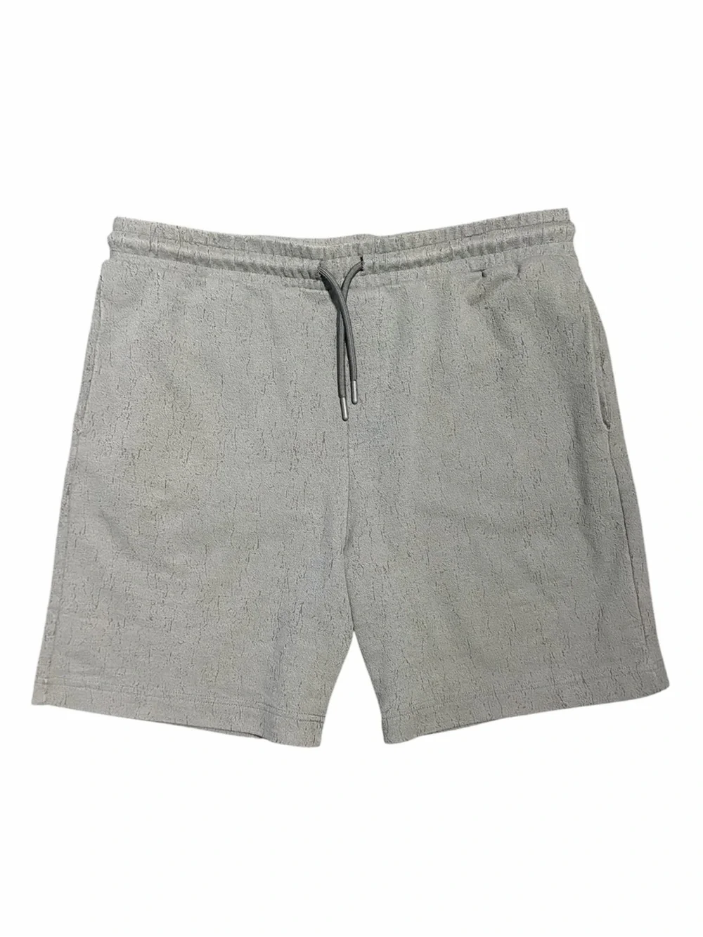 Zara Textured Terry Shorts Men’s XL Gray Casual Drawstring Lounge
